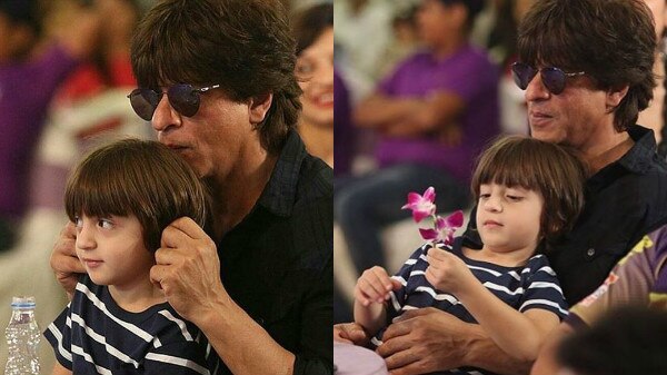 Superstar Shah Rukh Khan celebrates 10 years of KKR with AbRam! Superstar Shah Rukh Khan celebrates 10 years of KKR with AbRam!