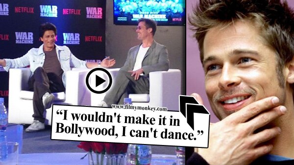 VIDEO: SRK teaches Hollywood star Brad Pitt his dance step on his surprise visit to India for film promotion! VIDEO: SRK teaches Hollywood star Brad Pitt his dance step on his surprise visit to India for film promotion!