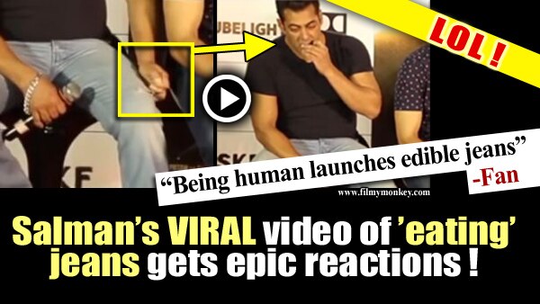 VIRAL video of Salman Khan eating his jeans thread gets epic reactions from fans! WATCH & READ! VIRAL video of Salman Khan eating his jeans thread gets epic reactions from fans! WATCH & READ!