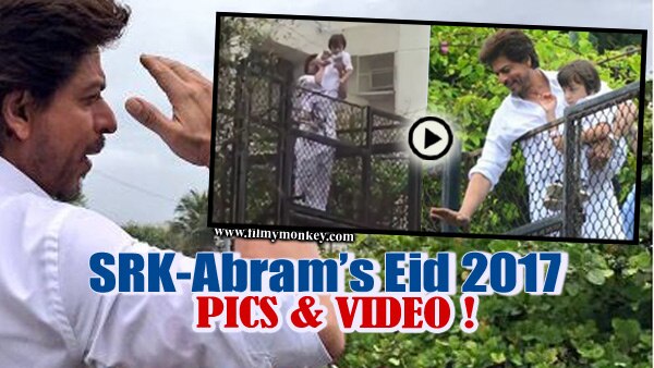 Eid 2017: SRK, Abram twinning in white pathani suits wave at fans outside Mannat! VIDEO & PICS! Eid 2017: SRK, Abram twinning in white pathani suits wave at fans outside Mannat! VIDEO & PICS!