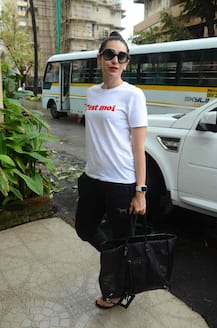 SEE PICS: Karisma Kapoor SPOTTED with daughter Sameira and son Kiaan looking every inch of a YUMMY-MUMMY!