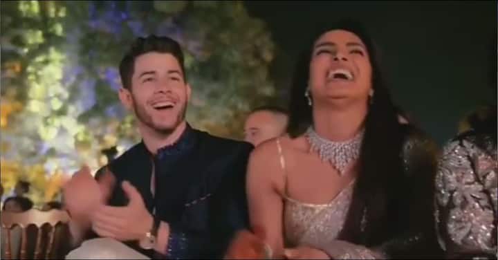 The groom & the bride all smiles at their sangeet ceremony. (Photo: Instagram)
