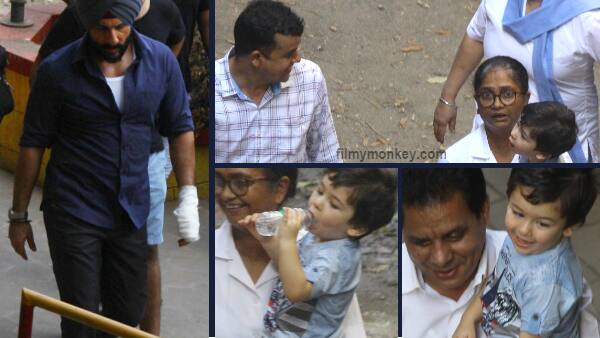 Taimur Ali Khan visits Dad Saif on 'Sacred Games 2' sets; Meets a 'fan' on set! Taimur Ali Khan visits Dad Saif on 'Sacred Games 2' sets; Meets a 'fan' on set!