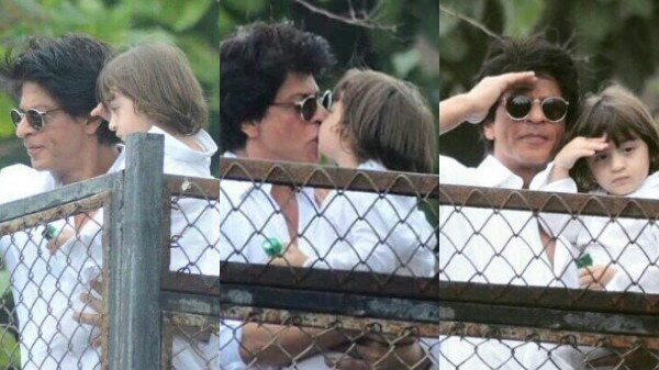 SEE PICS: Shah Rukh Khan & AbRam GREETING fans on Eid outside Mannat will make you go AWW! SEE PICS: Shah Rukh Khan & AbRam GREETING fans on Eid outside Mannat will make you go AWW!