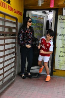 Photos: Yummy-Mummy Karisma Kapoor SNAPPED with kids- daughter Sameira & son Kiaan!