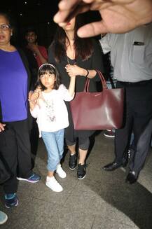 SEE PICS: Aishwarya Rai's darling daughter Aaradhya looked sad at the airport as they return back from their family vacation!