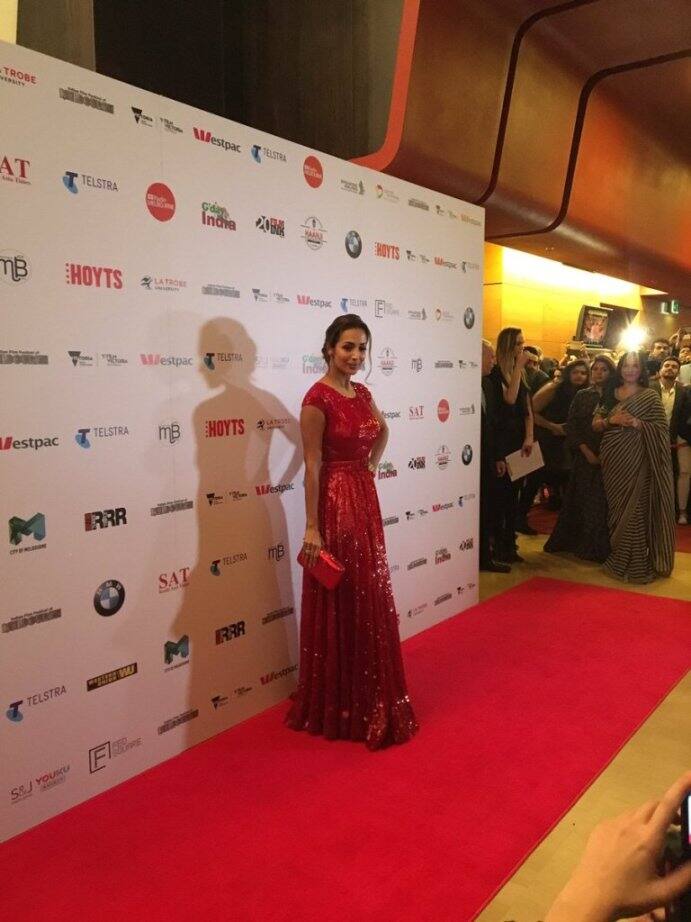 Malaika Arora also graced the Red Carpet of the Film Festival held in Melbourne looking ravishing in red