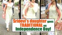 PICS: Sridevi's daughter Jhanvi Kapoor elegant in a traditional attire with one plait on Independence Day!