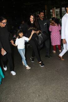 PICS: Aaradhya Bachchan's RARELY SEEN naughty, jumping & smiling avatar on return from Australia will steal your hearts!