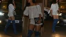 SEE PICS: Saif Ali Khan's daughter Sara Ali Khan looks every inch of a HOTTIE in white shorts and thigh high denim boots!