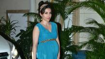 SEE PICS: Pregnant Soha Ali Khan flaunts her huge BABY BUMP in a blue gown at brother Saif's birthday bash!