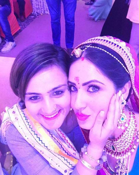Salman Khan's rakhi sister Shweta Rohira posted this pic with Puja from engagement ceremony on social media. She captioned it as,