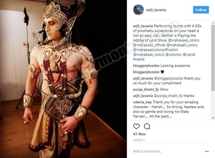 Arjit was currently seen in the role of 'Nandi' in 'Mahakali' while Gagan played 'Lord Indra'