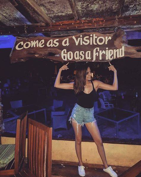 Jinita posted this picture in which she is looking absolutely gorgeous in a black top & denim shorts. The picture has been captioned as,