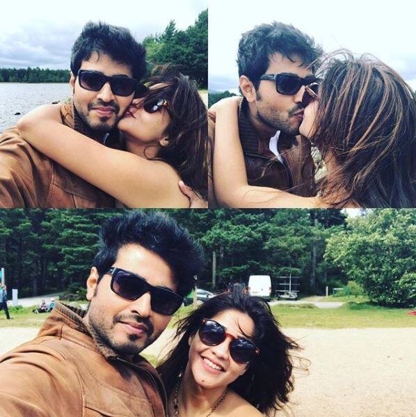 The TV couple is currently on a vacation in UK and having the time of her life. She posted this cosy kissing picture with hubby on her social media account. (Photo: Instagram)