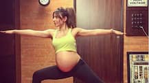 PREGNANT Soha Ali Khan flaunts her huge BABY BUMP while performing Yoga!