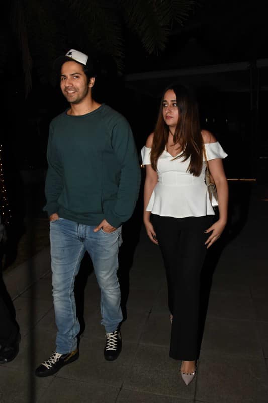 While Varun sported a grey T-shirt which he teamed with blue denim.