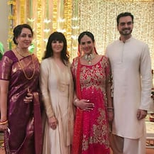 Godh bharai pics: Esha Deol looks RADIANT in BRIDAL look; flaunts her growing BABY BUMP at the ceremony!