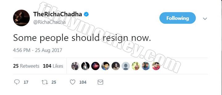 Richa Chadha tweets