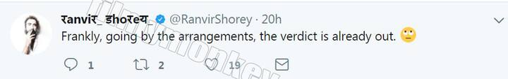 Ranvir Shorey had written hours before the verdict came out!
