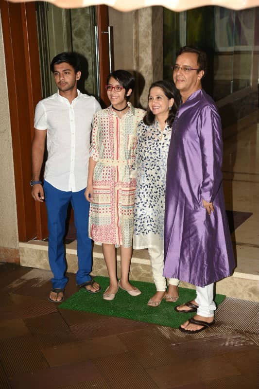Filmmaker Vidhu Vinod Chopra who is like a family to Sanjay Dutt attended the Ganesh Puja with his family