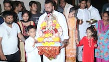 Ganesh Chaturthi 2017: Sanjay Dutt's twins Shahraan & Iqra look excited at Ganpati Visarjan as the actor & his family bids farewell to their Ganesha idol!