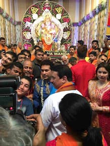 Ganesh Chaturthi 2017: IN PICS- Sachin Tendulkar & his family offer prayers at Lalbaugcha Raja!