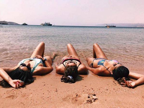 'Pavitra Rishta' actress Asha Negi posted this pic with Kishwer & close buddy Pryanca Talukdar in which the three hotties are posing in bikini on a beach. The picture has been captioned as,