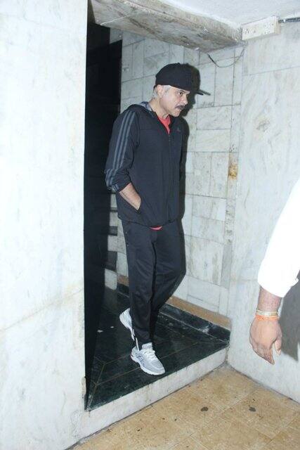 Recently, the actor was spotted at the BBlunt Salon in Andheri, Mumbai with a unique look. The actor was seen sporting grey hair and we guess it is for the film 'Fanney Khan'. Check out the pictures here...(Photo: Manav Manglani)