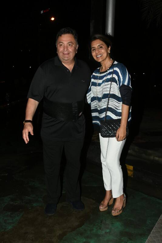 Neetu Kapoor and Rishi Kapoor were also seen to be in a jovial mood as they posed for the shutterbugs.