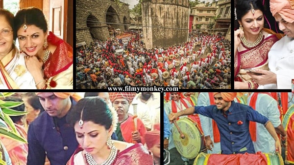 Bhagyashree & son Abhimanyu Dassani at their Royal Family's Ganesh