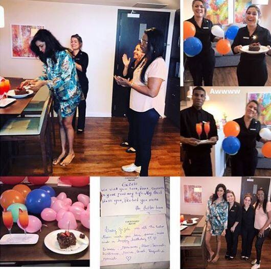 Gizele posted this pic and thanked 'Team Bistro' for making her feel special on her birthday. She captioned it as,