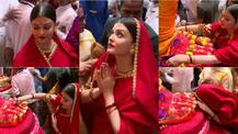 SEE PICS: Aishwarya Rai Bachchan looks like a GODDESS in a RED SARI as she visits Lalbaugcha Raja!