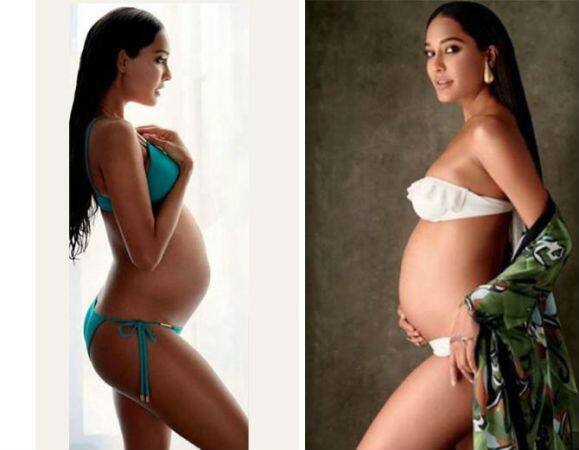 Model-actress Lisa Haydon who gave birth to baby boy almost three months back too had flaunted her bare bump while her photo-shoot for a magazine