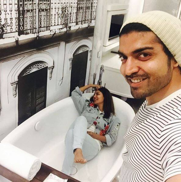 Gurmeet posted this pic with wife Debina from Goa and captioned it as, 