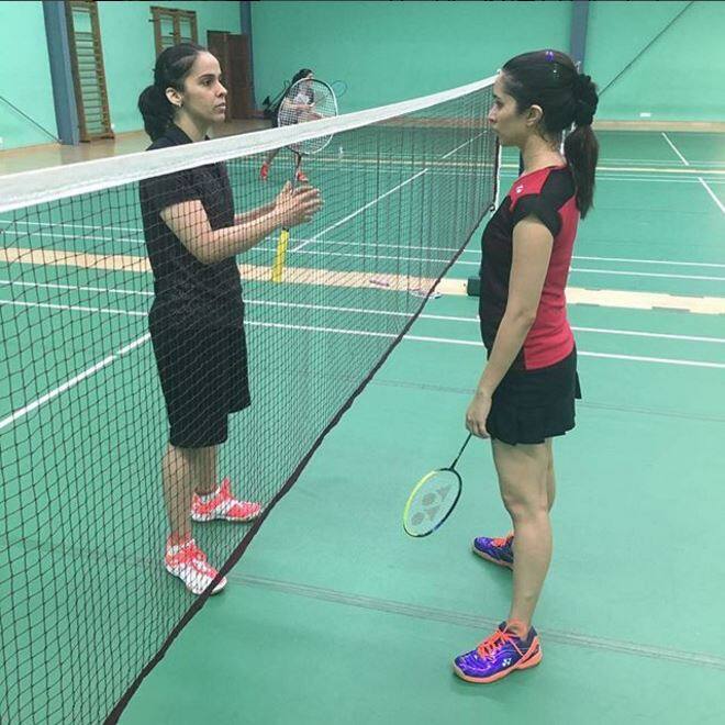 In one image, she has posed with Saina, and in another photograph, she is seen learning some tricks from the badminton ace in a court. Shraddha looks at ease in a pair of shorts and t-shirt as well as bright sneakers to suit the sporty environment. (Pic: Shraddha Instagram)