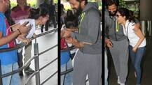 Awww! Genelia D'souza gets all romantic & excited receiving Riteish Deshmukh at Mum airport!