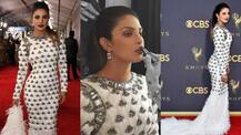 IN PICS: Priyanka Chopra dazzles in a shimmery white Balmain gown at the RED CARPET of Emmy Awards 2017!