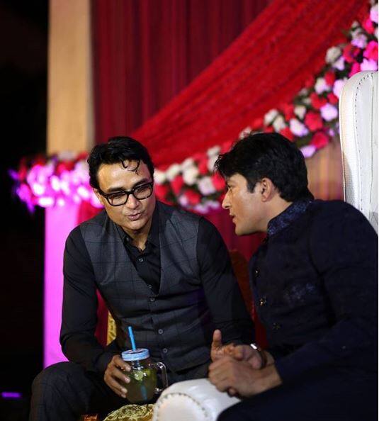 'Diya Aur Baati Hum' maker Sumeet Mittal with Rashid at the reception. The pic has been captioned as,