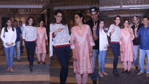 IN PICS: Kangana Ranaut enjoys DINNER with family, post 'Simran' release! IN PICS: Kangana Ranaut enjoys DINNER with family, post 'Simran' release!