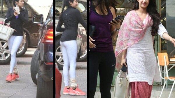 In A White Tank And Mauve Tights, Janhvi Kapoor's Workout Look Is Simply  Stylish And Actually Wearable