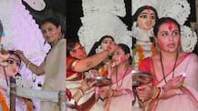 SEE PICS: Rani Mukerji celebrates the traditional SINDOOR KHELA at Durga Puja Pandal on Vijayadashami