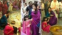 IN PICS: Aishwarya Rai & daughter Aaradhya Bachchan look GORGEOUS in their traditional wear at Durga Puja celebrations!