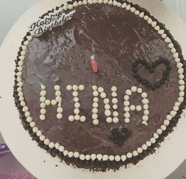 Here' a pic of Hina's delicious looking birthday cake posted by Rocky. (Photo: Instagram)