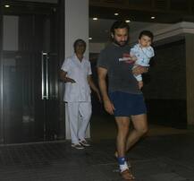 IN PICS: Saif-Kareena's BABY BOY Taimur attends aunt Soha Ali Khan's birthday bash wrapped in his daddy's arms!
