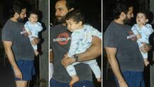 IN PICS: Saif-Kareena's BABY BOY Taimur attends aunt Soha Ali Khan's birthday bash wrapped in his daddy's arms!