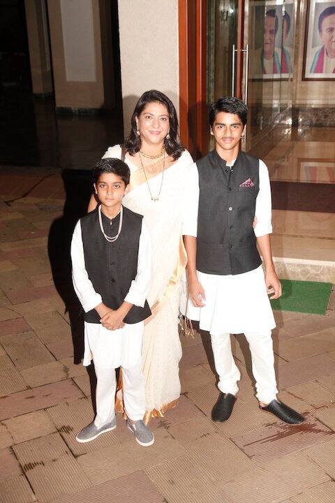 Priya Dutt with her sons Sumair and Siddarth
