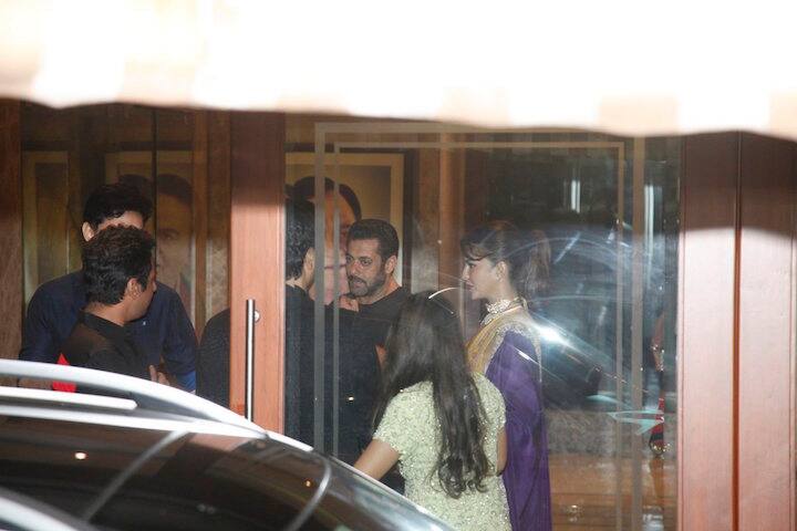Salman Khan and Jacqueline at Sanjay Dutt's Diwali bash