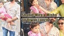 Shahid-Mira with daughter Misha make for a stylish trio while on Diwali lunch at Nara Thai, BKC