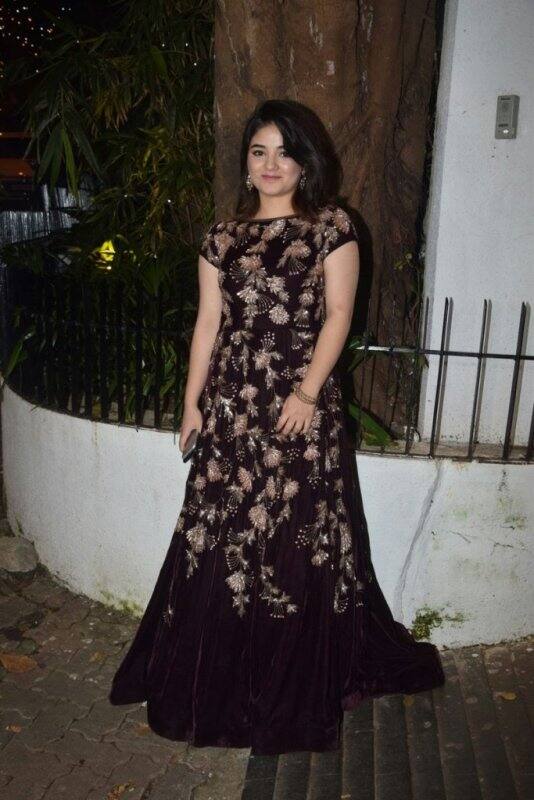 Actress Zaira Wasim, the lead star of 'Secret Superstar' that released on Diwali graced the event in a lovely maroon dress 